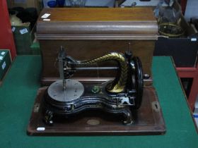 Late XIX Century Jones Swan Neck Sewing Machine, (cased).
