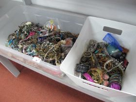 A Mixed Lot of Assorted Costume Jewellery :- Two Boxes