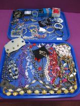 Assorted Costume Jewellery, including bangles, bead necklaces, Rosary beads, diamanté, etc :- Two