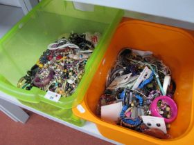 A Mixed Lot of Assorted Costume Jewelley :- Two Boxes