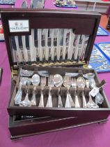 Arthur Price; A Modern Six Setting Canteen of Electroplated Cutlery, of plain Modernist style, in