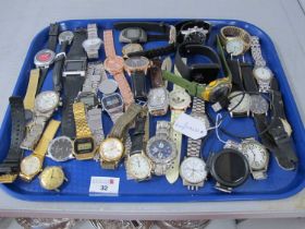 A Mixed Lot of Assorted Gent's Wristwatches, including Casio Digital, etc :- One Tray