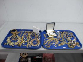 A Collection of Assorted Gilt Metal Costume Jewellery, including ornate necklaces, bangles,