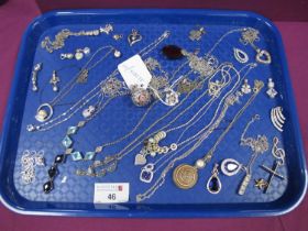 "925" and Other Pendants, pendants on chains etc :- One Tray