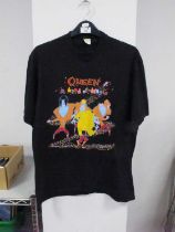 Queen - A Kind of Magic Tour T-Shirt, 1986 tour with dates on the back, size large.