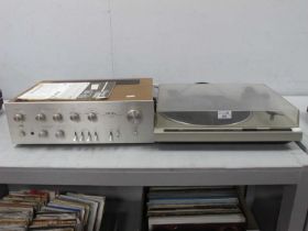 Rotel RA-612 Stereo Integrated Amplifier, Pioneer PL-720 turntable, (both untested).
