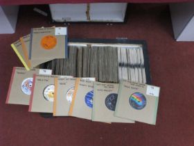 Large Wooden Case with Over 300 7" singles, artists include, Sandi Shaw, Queen, Yardbirds, Rolling
