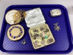 A Collection of Assorted Novelty Charm Pendants, together with a Blue John and marcasite pendant