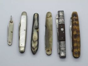 Burroughs and Co, Welcme Sheffield, one blade, horn scales, brass linings, 7.5cm, Sheffield, two