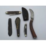 W. Saynor budding knife, Norris works knife, Fleam, Taylor Sheffield plus Butler Sheffield. (5)
