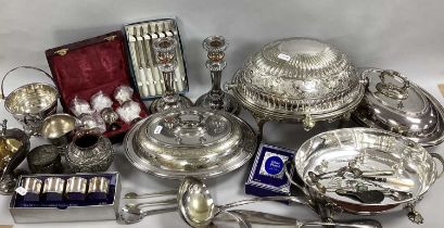 A Collection of Assorted Plated Ware, including roll top breakfast server, entree dishes,