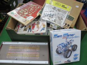 A quantity of predominantly plastic, wood, model kits by Airfix, Kitmaster and other including