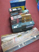 A selection of partially built and part plastic and metal model kits to include Airfix 600 Queen