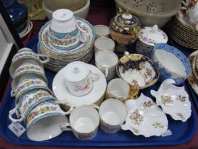 Aynsley Coffee Set, Staffordshire tea set, Spode shell dishes, Noritake desert scene lidded urn,