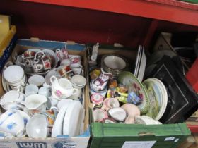 Boccaccio Snow White & Six (from 7) Dwarves, Staffordshire Orient mugs, table china, etc:- Two
