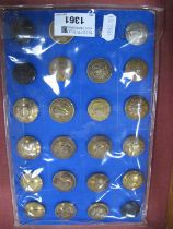 Military Tunic Buttons, including London Scottish, Waterloo, Seaforth Highlanders, (23).