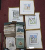 Beatrix Potter Books (20), together with four Hassall prints:- One Box. MOST IN GOOD USED CONDITION,