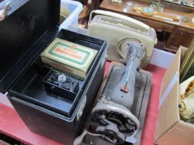 Singer Sewing Machines (x 2), Bush radio (3). sewing machine in box generally clean, good condition,