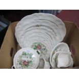 Royal Doulton 'Malvern' pattern part dinner service comprising of tureen, graduating dishes, jugs,