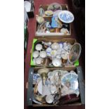 Continental Ribbon Plates, Continental plates, blue-white plate, mixed China:- Four Boxes.