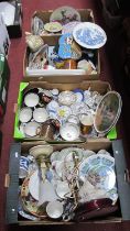 Continental Ribbon Plates, Continental plates, blue-white plate, mixed China:- Four Boxes.