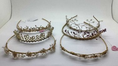 Ex Bridal Boutique Gilt Metal Tiaras, (6)