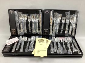 Six Boxed Sets of George Butler (Sheffield) Dubarry Pattern Stainless Steel Cutlery, (each box is