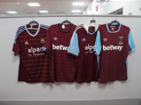 West Ham United Home Shirts - Umbro with 'Betway' Logo, and another with 'Queen Elizabeth Olympic