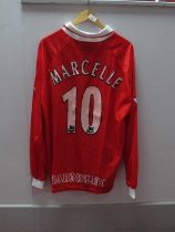 Barnsley Admiral Home Match Shirt, with 'Ora' logo, Premier league patches to long sleeves, '