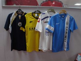 Barnsley Away Shirts, Puma light blue with 'Beckett' logo. Surridge dark blue, lotto white with '