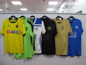 Leicester City Puma Shirts, bearing 'King Power' logo blue home size L, black size L, Adidas white