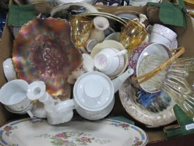 Cake stand, Coalport cabinet plate, moulded glass vase etc. 1 Box