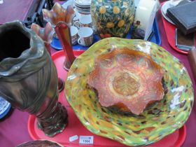 Two Carnival Glass Dishes and Vases, Collo avy dish, Veronese vase:- One Tray