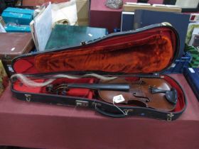 Late XIX Century Violin, J.Brown, Manchester Road, Huddersfield, No 46 bearing label, 59cm,