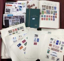 World stamp collection, mainly modern, housed in a loose leaf album, on leaves, small stockbook