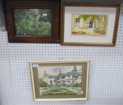 Townend Troutbeck Watercolour of a House, and two other watercolours, one called Pathway and one