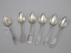 A Set of Six Fiddle Pattern Teaspoons, stamped "H. PAPE 12". (6)