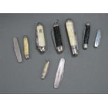 Richards, Sheffield Pen Knife, and other Richards pen knives, (9).