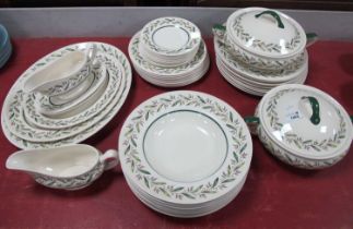 Doulton 'Almond Willow' Dinner Ware, approximately forty-one pieces including two tureens.