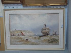THOMAS BUSH HARDY (1842-1897) Off Scarborough, watercolour, signed and titled lower right, 44 x