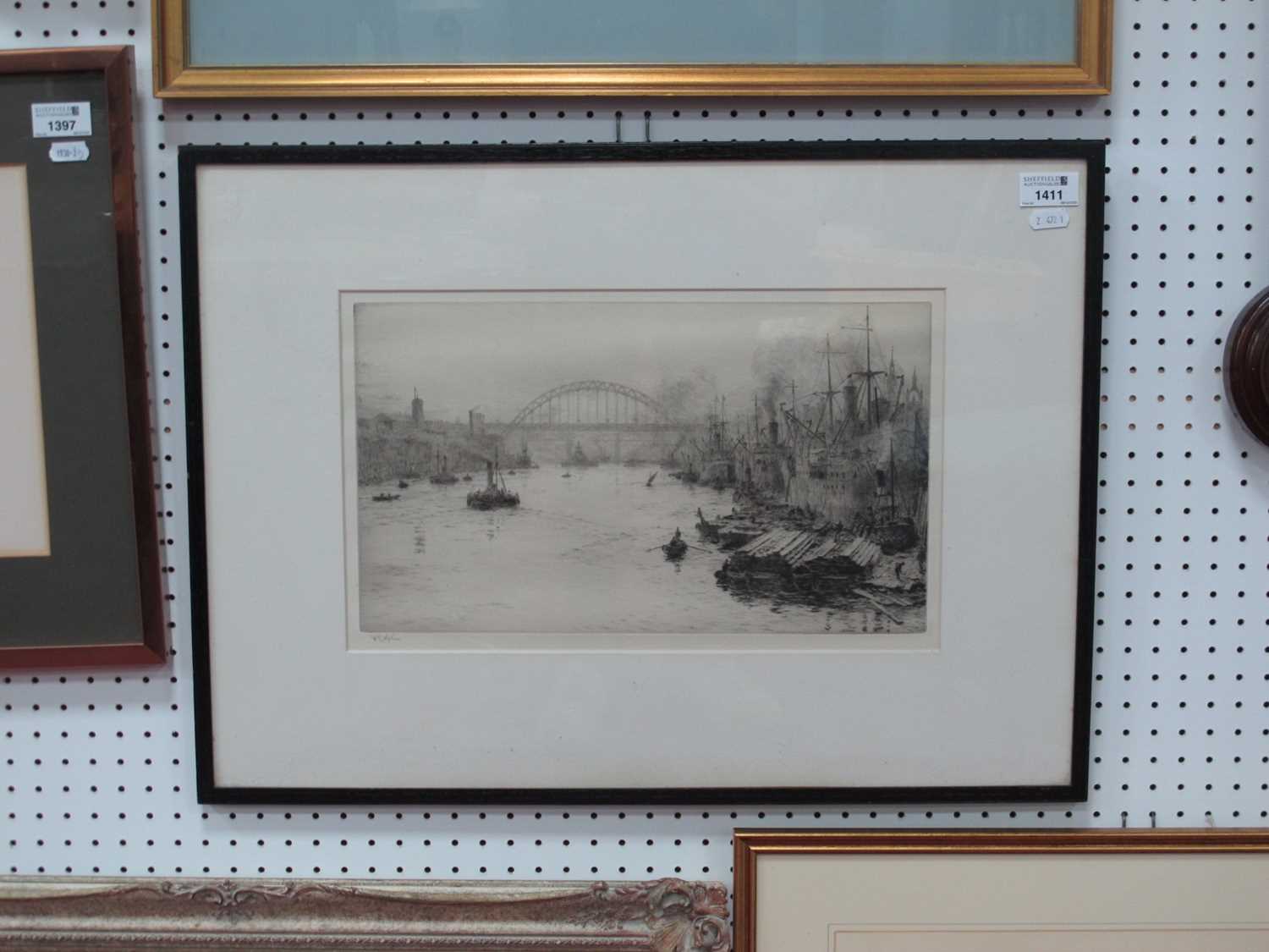 WILLIAM LIONEL WYLLIE (1851-1931) Newcastle Upon Tyne, etching, signed in pencil in the margin, 22 x