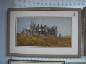 BERNARD EVANS (1848-1922) Whitby Abbey, watercolour, signed lower right, 39 x 74cm.