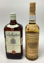 Whisky - Ballantine's Finest Blended Scotch Whisky, 40% Vol., 1 Litre; Glenmorangie Single