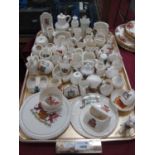 Crested China, including Goss 'Wales teapot stand, model of Welsh Jack, Teignmouth lighthouse,