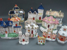 A Collection of XIX Century Staffordshire Cottages, some with names including Stanfield Hall:- One