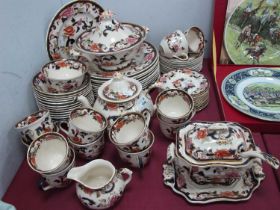 A Mason's Patent Ironstone China Dinner and Tea Service in the 'Mandalay' Pattern, printed marks,