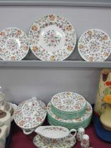 A Minton 'Haddon Hall' Pattern Dinner Service, printed marks, comprising: twelve dinner plates