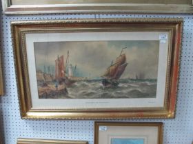 THOMAS BUSH HARDY (1842-1897) A French Boat at Scarborough, watercolour, signed and titled lower