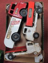 Three Vintage Pressed Steel Vehicles, by Marx, Tri-ang to include Marx Powerhouse Breakdown Truck,