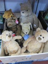 Six Gund Soft Toy Teddy Bears to include Classic Pooh Bear (no tags), #6421 Minky, Classic Pooh with